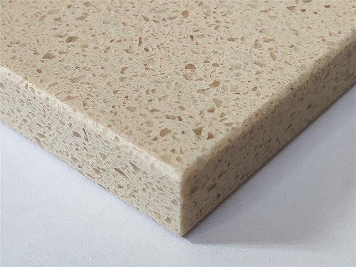 Beige color grain quartz stone slab (4)