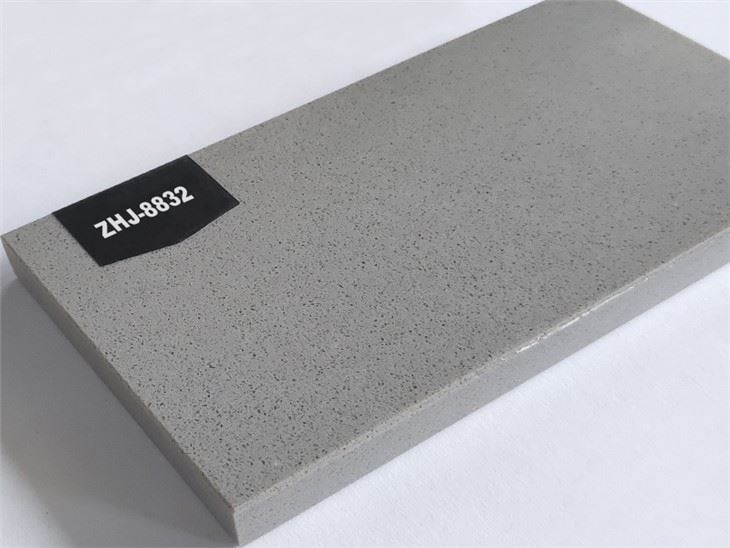 Fine grain grey color quartz stone slab (3)