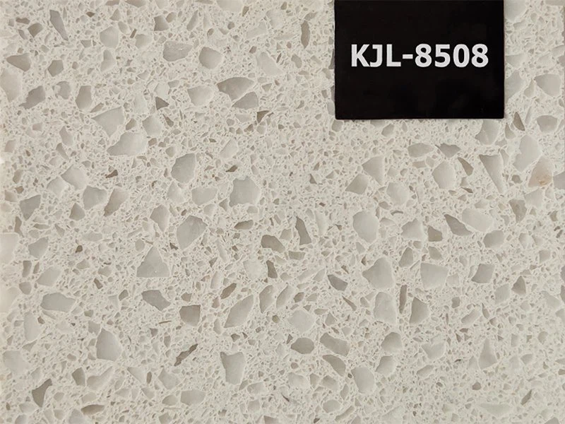 Laje de pedra de quartzo branco gelado