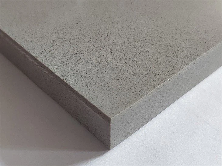 Pure light gray quartz stone slab (3)