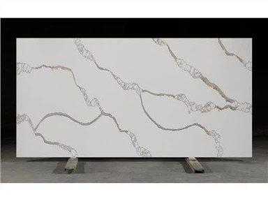 Laje de pedra de quartzo projetada com ouro Calacatta