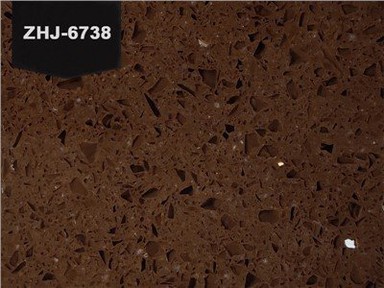 Laje de pedra de quartzo marrom café com brilho