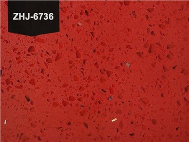 Laje de pedra de quartzo vermelho cintilante