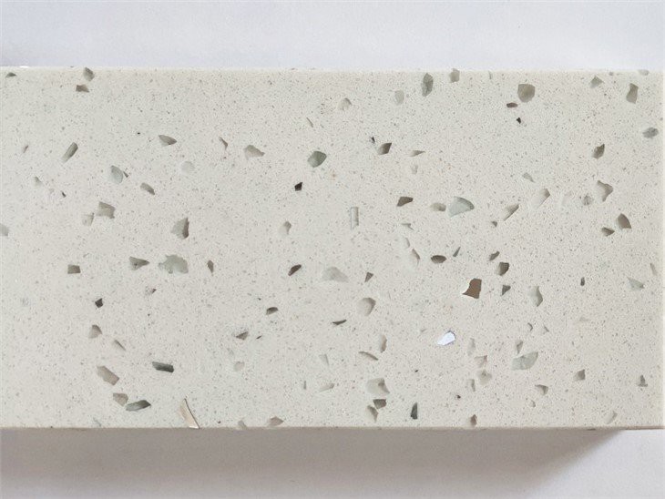 Sparkling white quartz slab with mirror flecks (2)